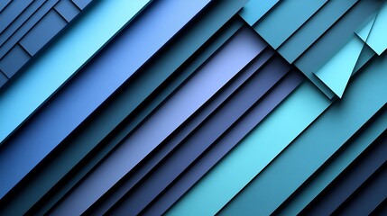 Obraz premium Abstract Blue Geometric Pattern Dynamically Arranged Cool Hues. AI Generated