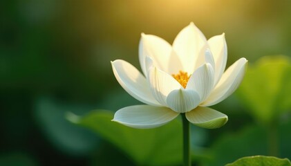 Obraz premium Delicate white petals unfolding in morning light, nature, serene scene