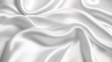 Obraz premium Elegant white silk drapes softly creating luxurious folds. AI Generated