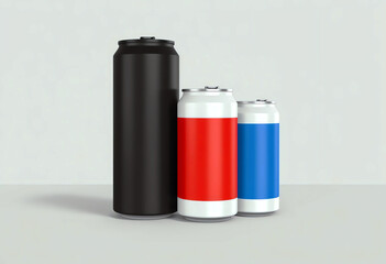 Fototapeta premium Beverage Can Mockup Designs