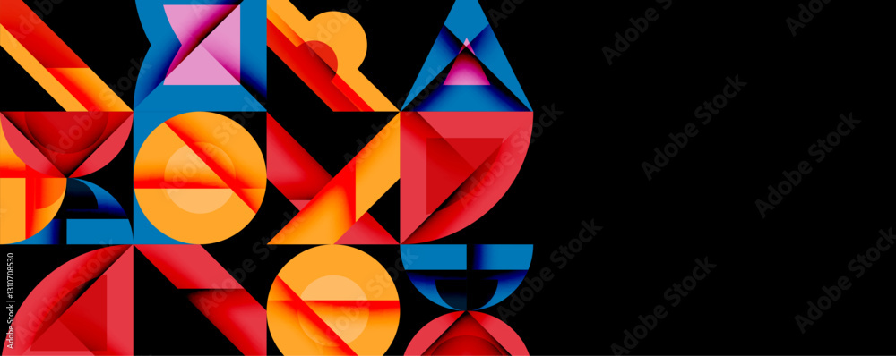 Aufkleber minimal geometric abstract background. circle square and triangle design