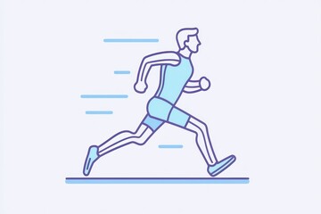 Fototapeta premium Elegant 3D glyph icon of a runner, designed sleekly for fitness and active themes.