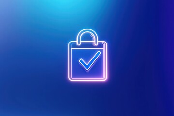 Obraz premium Continuous line 3D glyph calendar with a checkmark, sleek for planning themes.