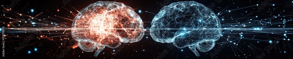 Poster holographic visuals of machine learning algorithms at work