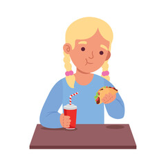 Student Eating and Drinking Soda