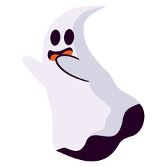 Cute Ghost Halloween with Cartoon Design. Vector Character.