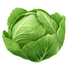 Fototapeta premium Fresh and Crisp Green Cabbage with Luscious Leaves, Ideal for Culinary Dishes and Healthy Meals