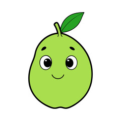 Obraz premium Cute guava cartoon vector
