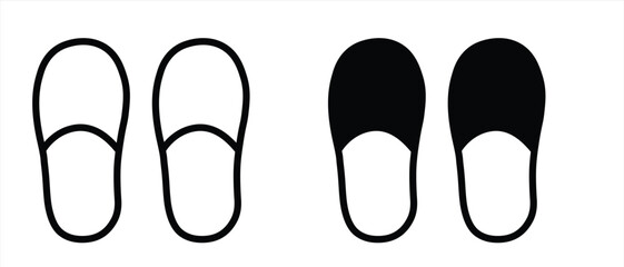 Slippers sign line icon or logo. slipper home concept. Bedroom slippers vector linear illustration