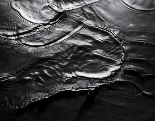 black transparent clear calm water surface texture with ripples splashes abstract nature banner background dark grey water waves copy space top view cosmetic moisturizer micellar toner emulsion