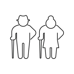 old man icon outlines