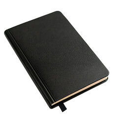 Plain Black Notebook on White Background for Journaling, Planning, and Creative Writing Activities