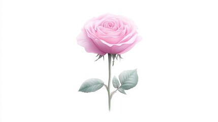 Elegant Pink Rose Illustration  Botanical  Floral  Nature  Beauty