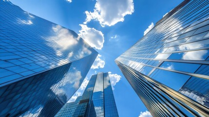 Modern Financial Center Under Gleaming Sunlight