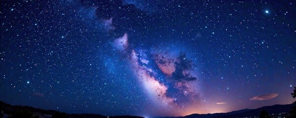 Fototapeta premium Vibrant full starry night sky with millions of shining stars, galaxy, starry night, cosmos