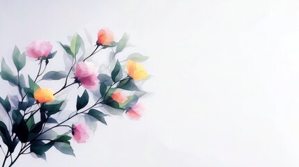 Whimsical Watercolor Peonies  Asian Inspired Floral Art Print