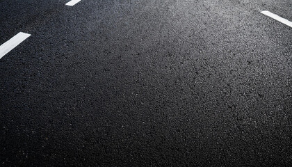 black smooth asphalt road texture background top view