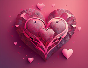 heart on pink background