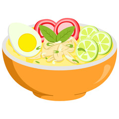 Soto Banjar Indonesian Food Illustration