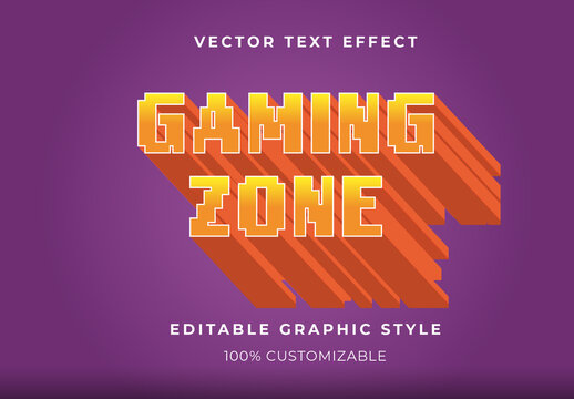 Yellow and Orange Pixel Text Effect