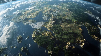 Obraz premium Earth's Aegean Sea Region from Space
