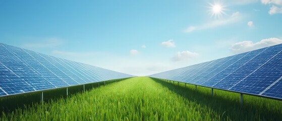 Realistic solar panel images in diverse settings: farms, cities, mountains, oceans, and vineyards. Capturing energy efficiency, reflections, weather effects, and futuristic clean tech aesthetics.