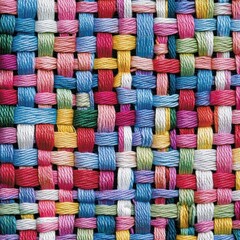 Colorful woven threads texture background.