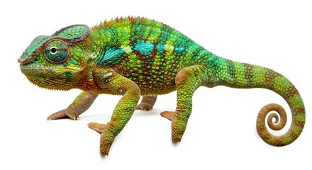 Naklejka premium chameleon on a white background