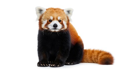 red panda on white background