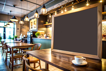 Inspirational quote on a chalkboard in a café.