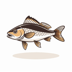 Obraz premium Illustration of a swimming fish with detailed scales