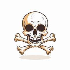 Skull and crossbones illustration in vintage style