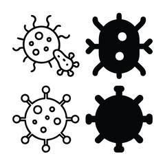 Simple Vector Illustration of Various Virus Types