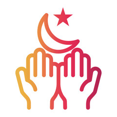 prayer Line Gradient Icon