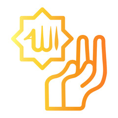allah Line Gradient Icon