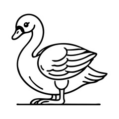Obraz premium Animal Line Art Illustration of Swan