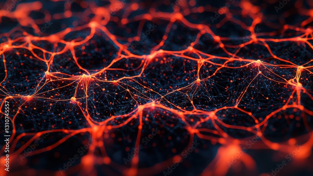 Poster dynamic network connections abstract background digital art high-tech close-up neural concepts for s