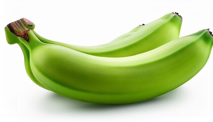 green banana isolated on white background