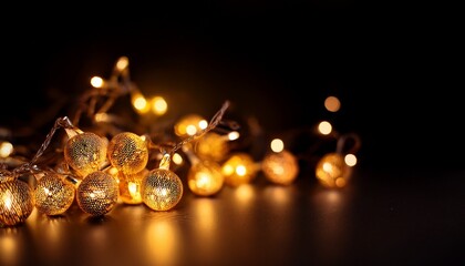 Fototapeta premium christmas lights on black background