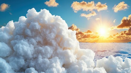 Majestic cloud formation in a vibrant sky at sunset creating a breathtaking scene of nature's wonder and beauty