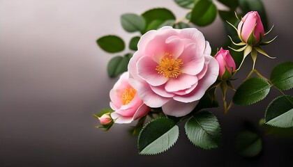 Naklejka premium rosa multiflora are blooming with copy space