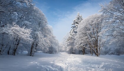 Obraz premium snowy winter trees