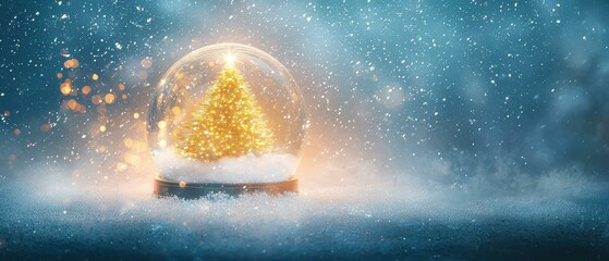 Christmas snow globe. AI.