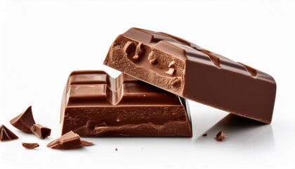 a photostock of a classic kit kat chocolate bar broken into pieces perfect for candy or dessert themes isolated on white background high quality