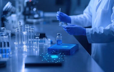 Fototapeta premium Science lab produces vaccines and medicines.