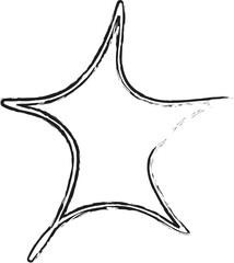 Star brush drawing. Grunge elements