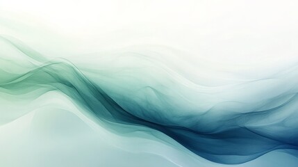Fototapeta premium Artistic depiction of flowing abstract lines and waves in teal colors