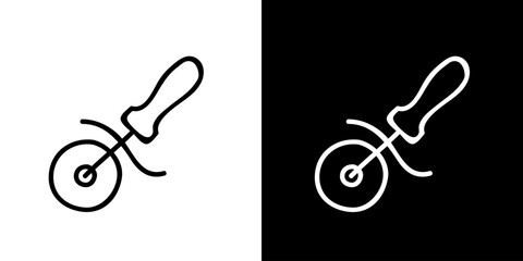Cookie cutter icon. Kitchen utensils. Household appliances. Black and white images. Line icons. Silhouettes.