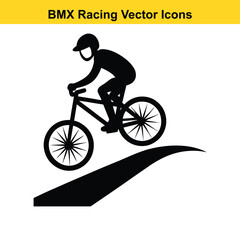 BMX Rider Silhouette Vector High-Flying Cycling Maneuvers.
