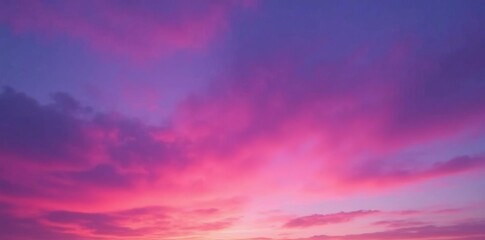 Obraz premium Dramatic purple and pink sky with wispy clouds at dusk, purple, tranquil, sky